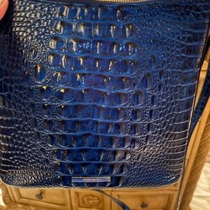 Brahmin Navy Croc-Embossed Handbag